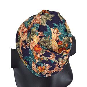 Vintage-Inspired Dorfman Pacific Bucket Hat Tropical Pin-Up  Med Size Men's